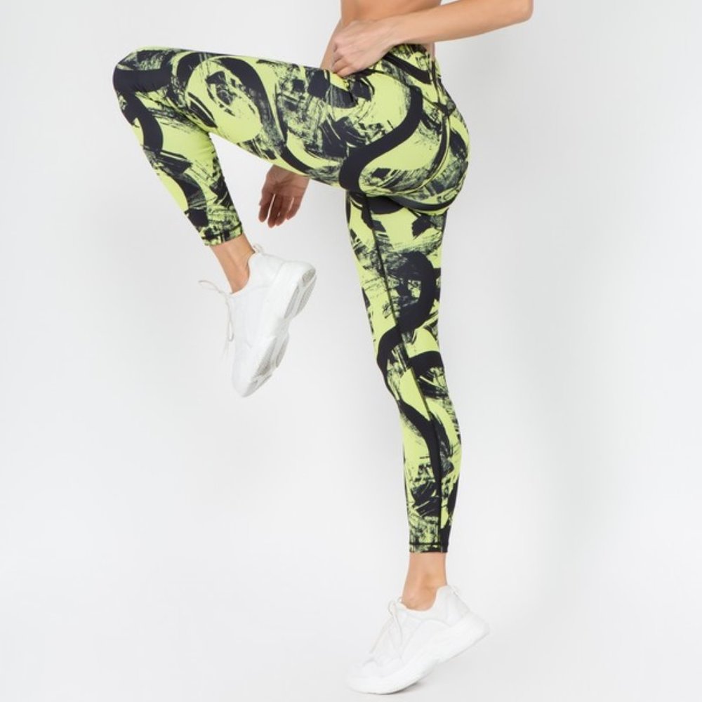 Active Paint Streak Leggings - YELLOW